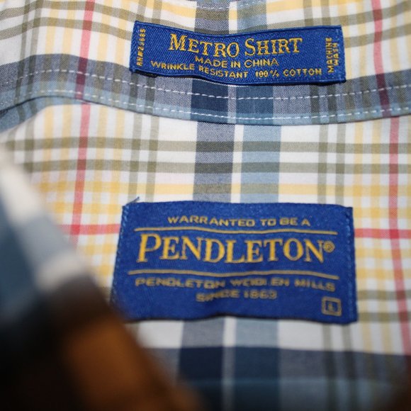 Pendleton METRO Shirt Mens LS LARGE Plaid - Picture 5 of 7